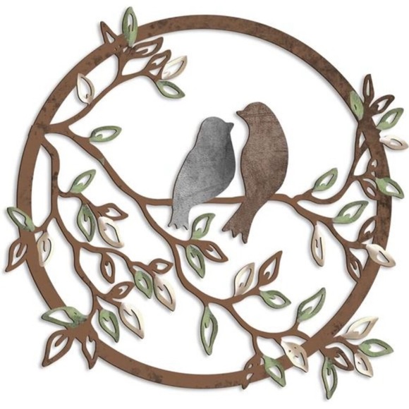 Ferraycle Metal Wall Art Bird on Tree Branch Bird Wall Silhouette Bird Wall Art - Picture 1 of 6